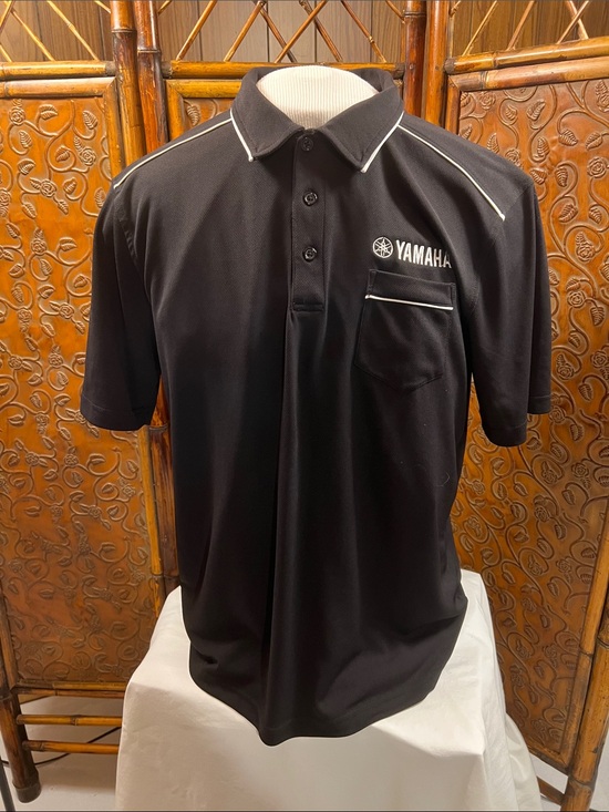 Yamaha Other - Yamaha Black Polo with White Piping and Chest Pocket